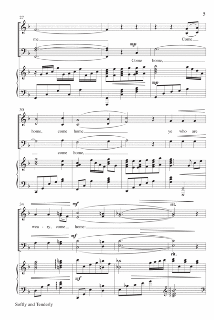 Softly and Tenderly Softly and Tenderly 4-Part scores gallery preview page 5