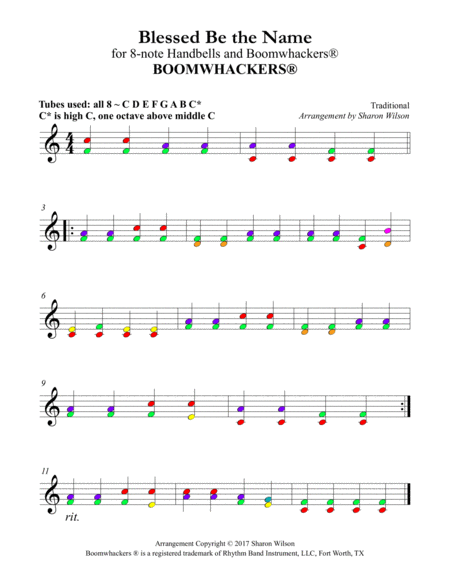 Ten Praise Choruses (for 8-note Bells and Boomwhackers with Color Coded Notes) image number null