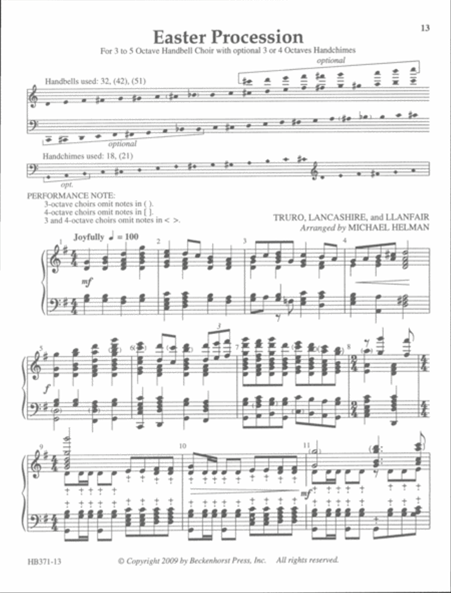 Three Hymns for Easter (3-5 octaves) 5-Octaves scores gallery preview page 6