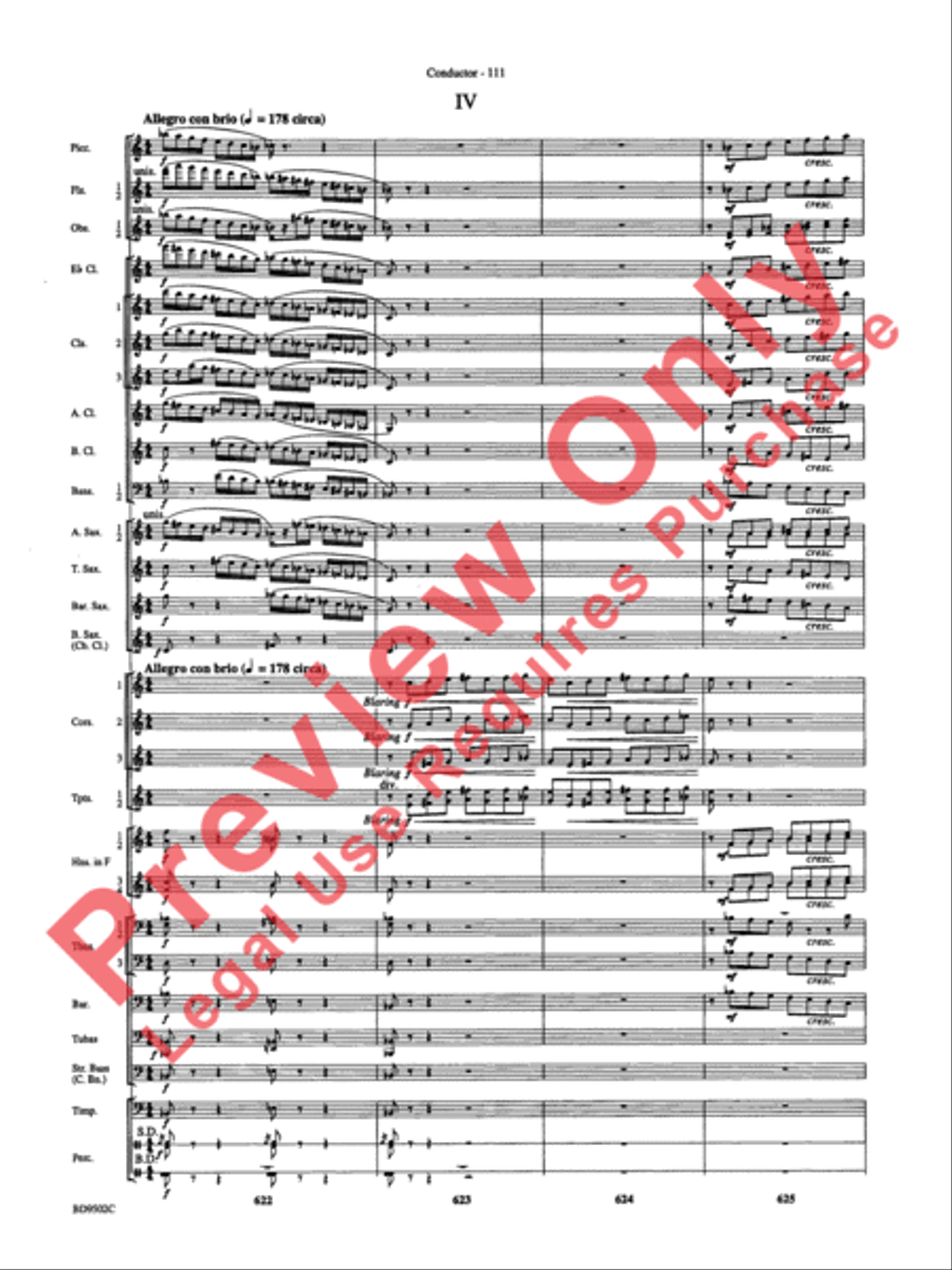 Symphony No. 3 for Band Concert Band scores gallery preview page 114
