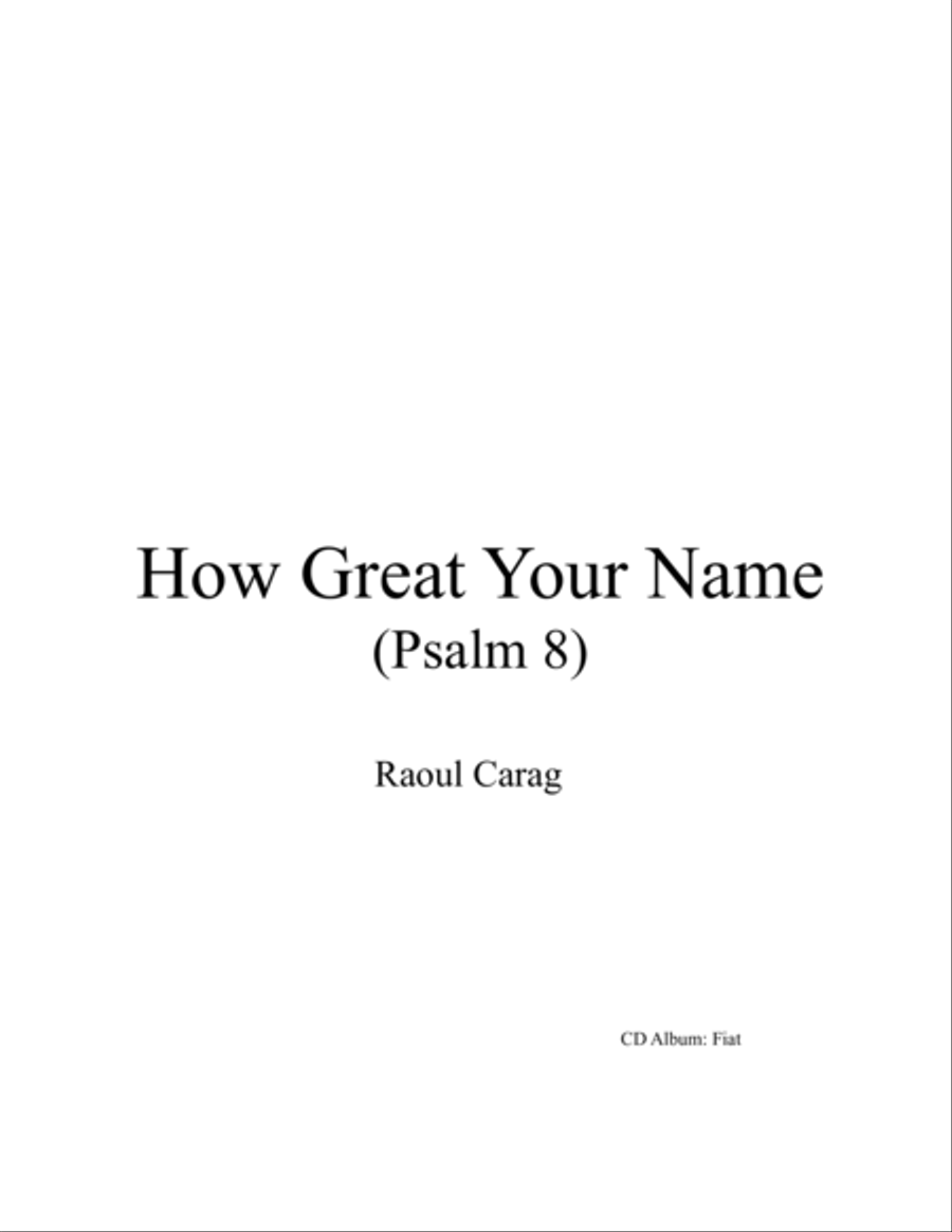 How Great Your Name (Psalm 8) 4-Part scores gallery preview page 1