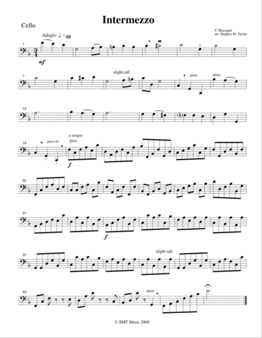 Intermezzo Mascagni (String Quartet) String Quartet scores gallery preview page 2