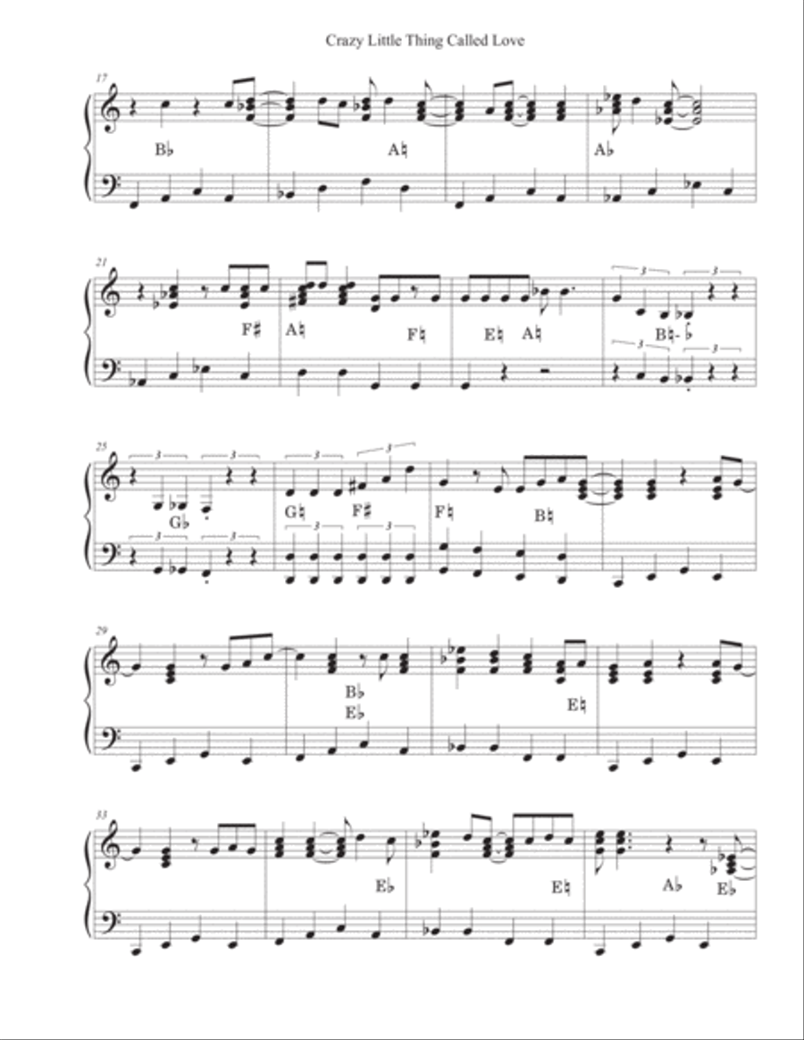 Crazy Little Thing Called Love Harp scores gallery preview page 2