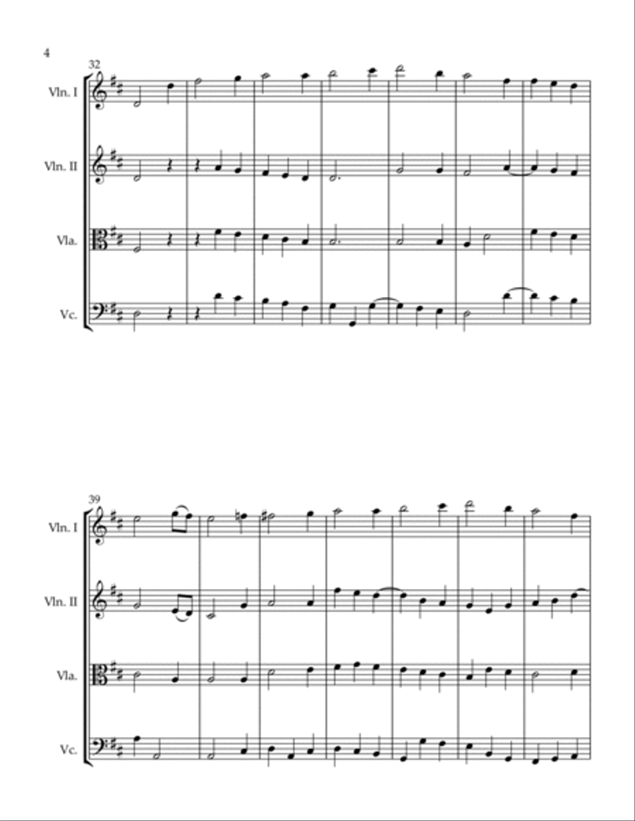 Sweet Hour of Prayer and Turn Your Eyes Upon Jesus String Quartet scores gallery preview page 4