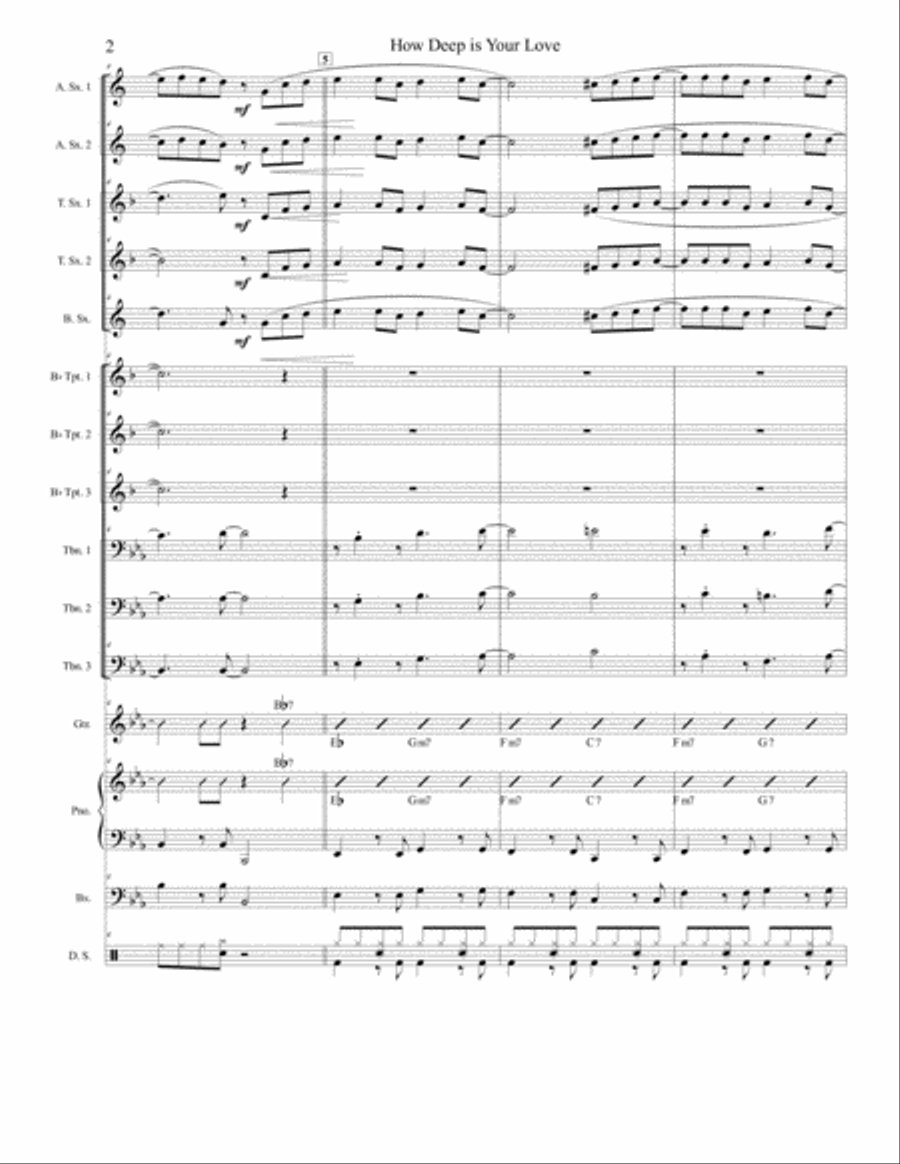 How Deep Is Your Love from the Motion Picture SATURDAY NIGHT FEVER Jazz Ensemble scores gallery preview page 2