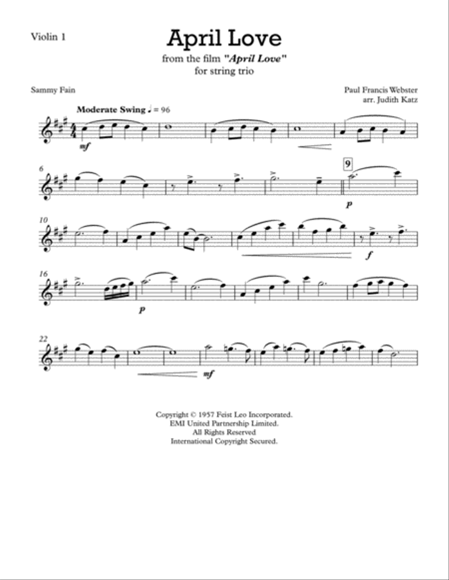 April Love String Trio scores gallery preview page 4
