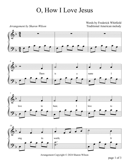 O, How I Love Jesus (Two Octave, Early-Intermediate Piano Solo) image number null