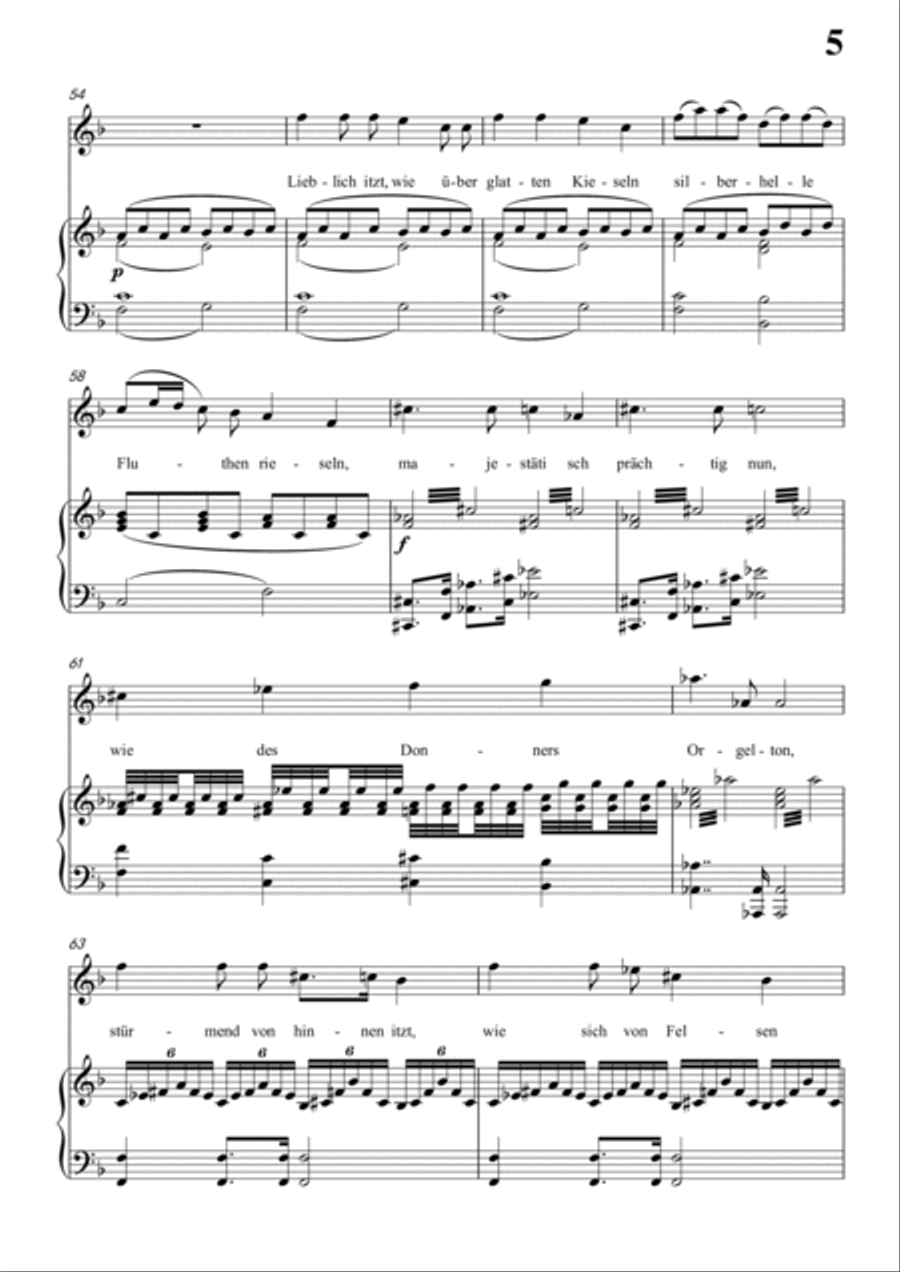 Schubert-Laura am Klavier(Laura at the Piano),D.388 in G for Vocal and Pno Voice scores gallery preview page 6