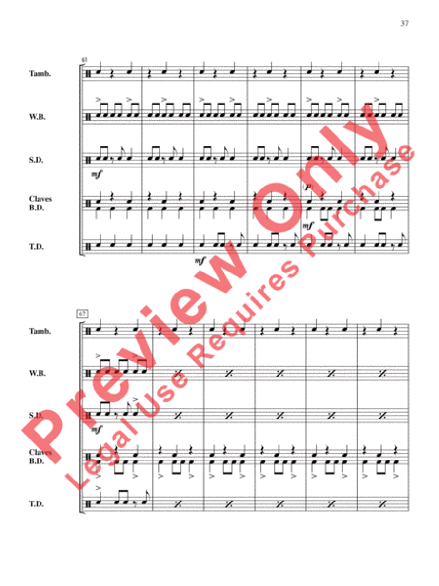 The Anthony J. Cirone Intermediate Percussion Ensemble Collection Percussion Ensemble scores gallery preview page 38