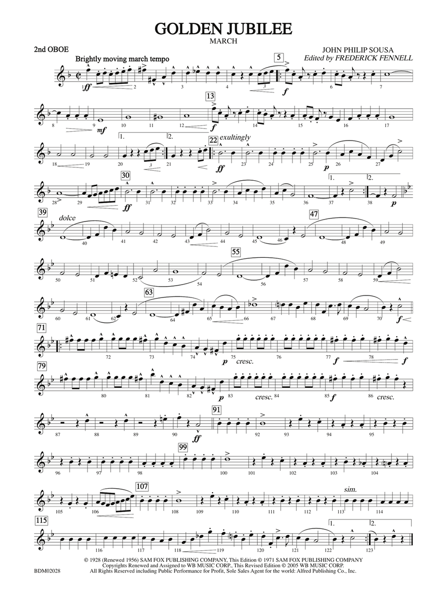 Golden Jubilee: 2nd Oboe