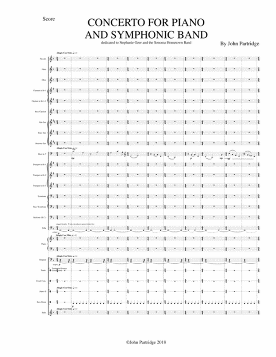 Concerto for Piano and Symphonic Band - Full Score image number null