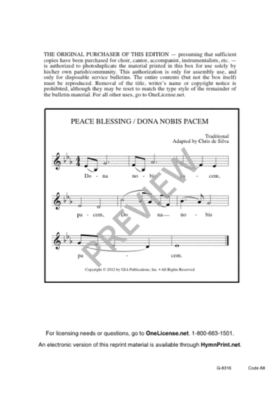 Peace Blessing / Dona Nobis Pacem image number null