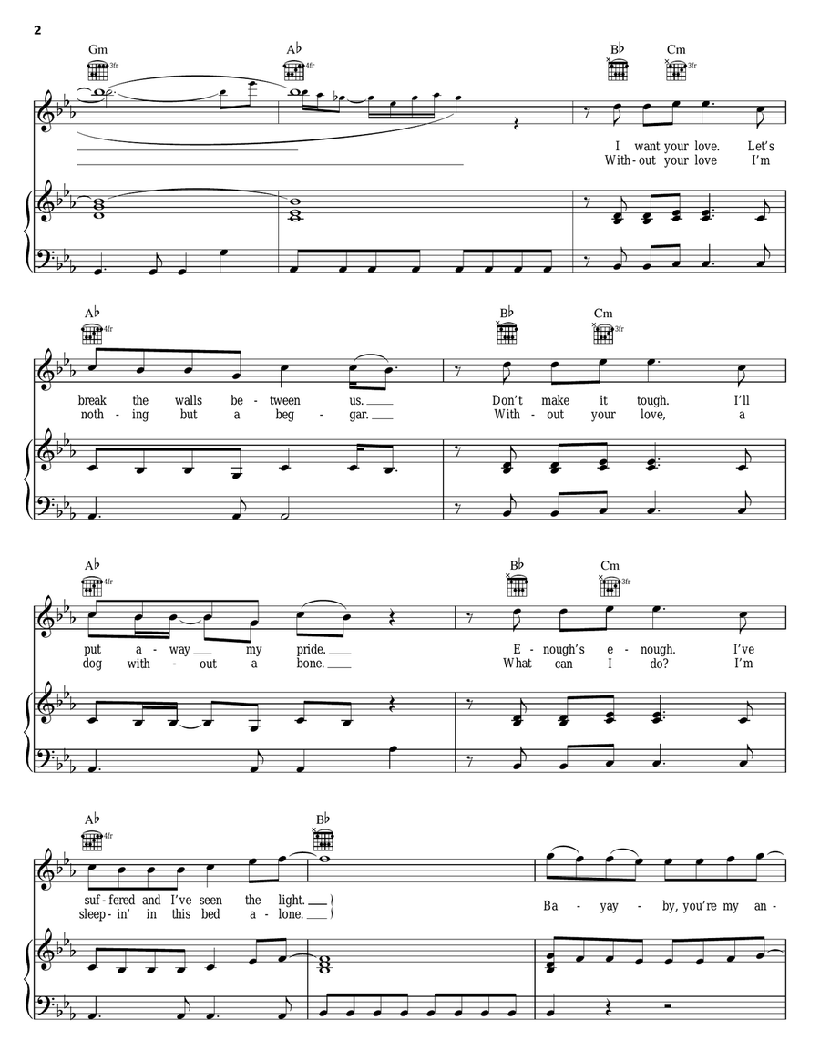 Angel Piano, Vocal, Guitar scores gallery preview page 2