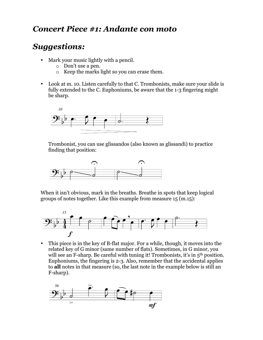 Concert Piece #1: Andante con Moto Brass Duet scores gallery preview page 3