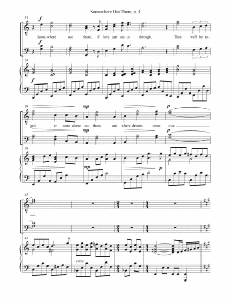 Somewhere Out There TTBB scores gallery preview page 4