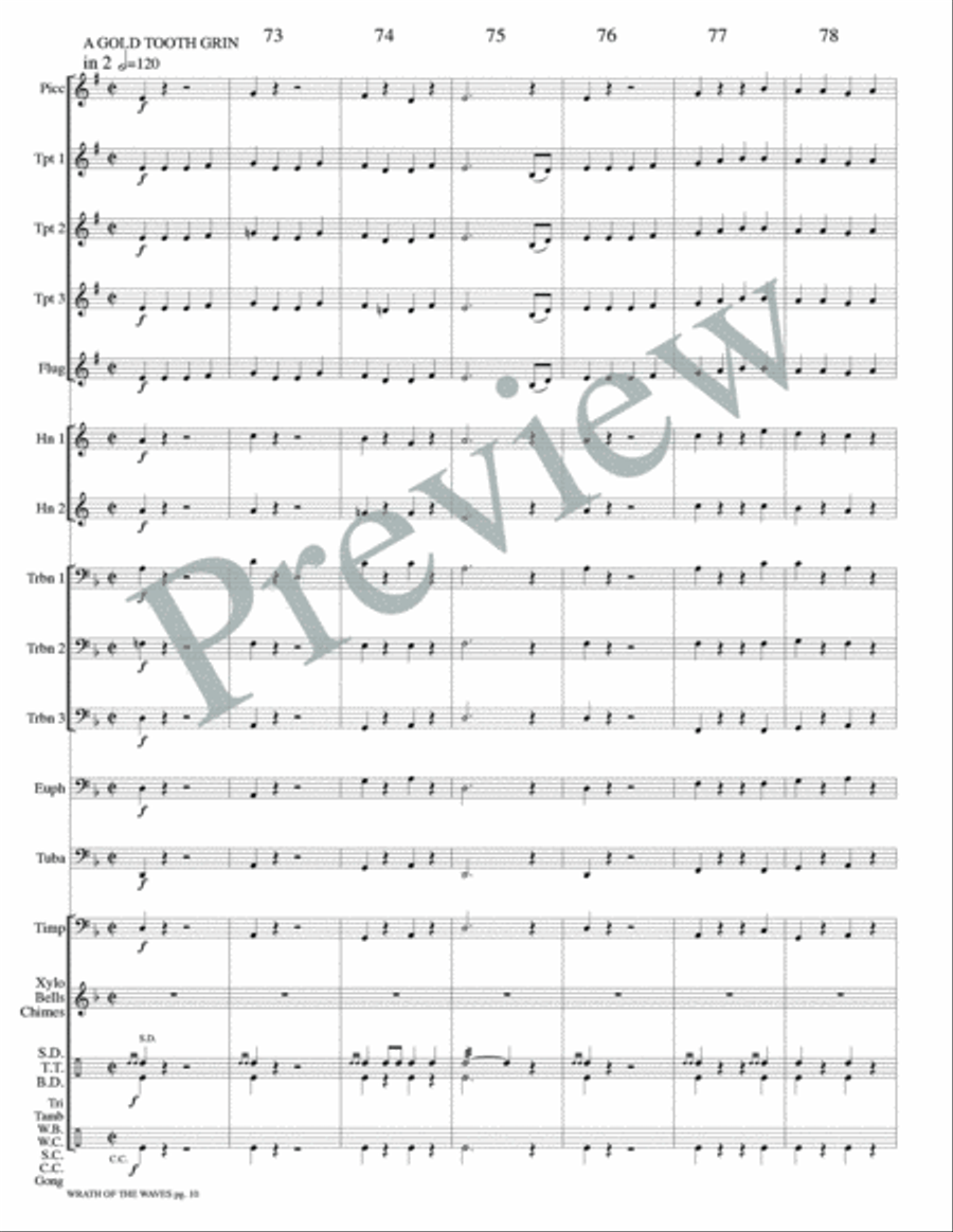 Wrath of the Waves Small Ensemble scores gallery preview page 12