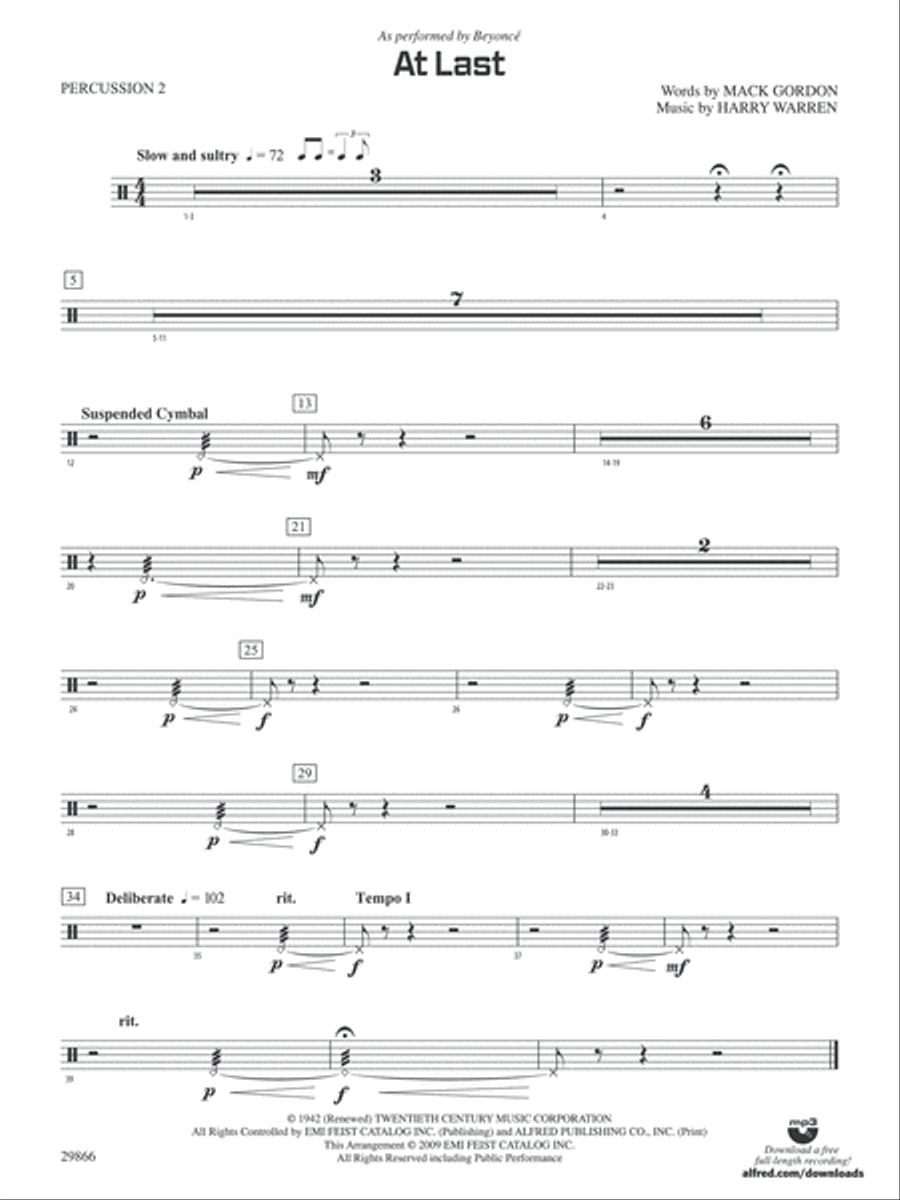 At Last: 2nd Percussion At Last: 2nd Percussion Concert Band scores gallery preview page 1