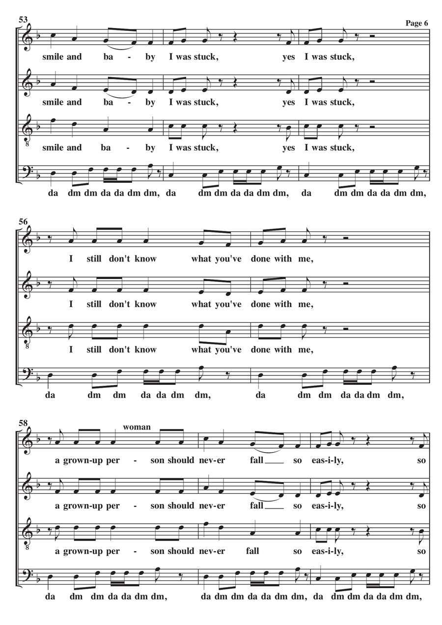 Lay All Your Love On Me 4-Part scores gallery preview page 6