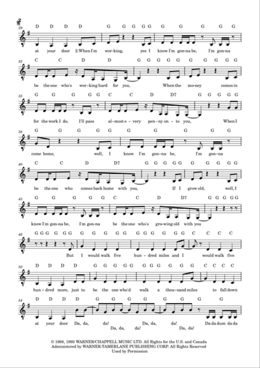 I'm Gonna Be (500 Miles) Piano, Vocal, Guitar scores gallery preview page 2
