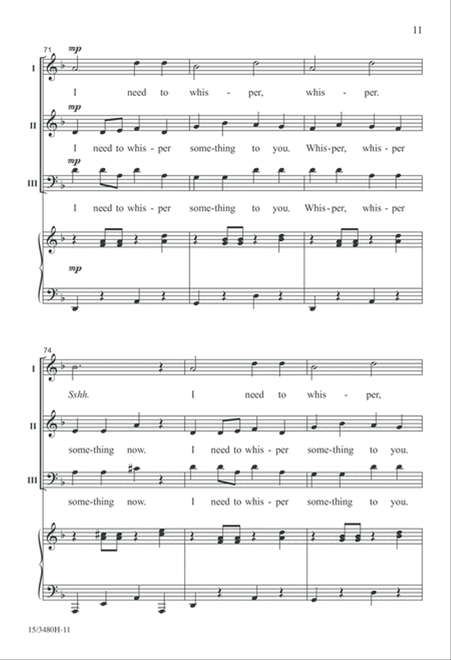 Whisper! 3-Part scores gallery preview page 11