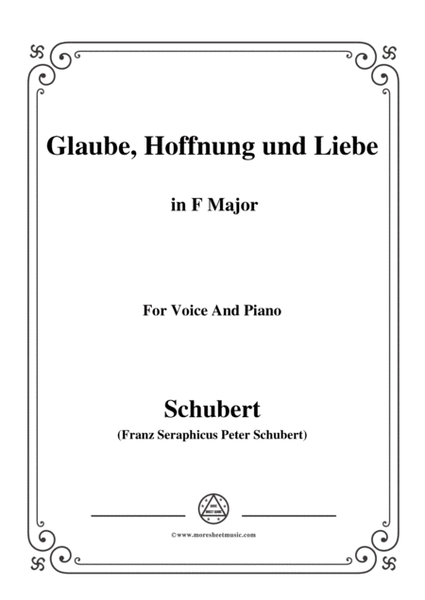 Schubert-Glaube,Hoffnung und Liebe,Op.97,in F Major,for Voice&Piano image number null