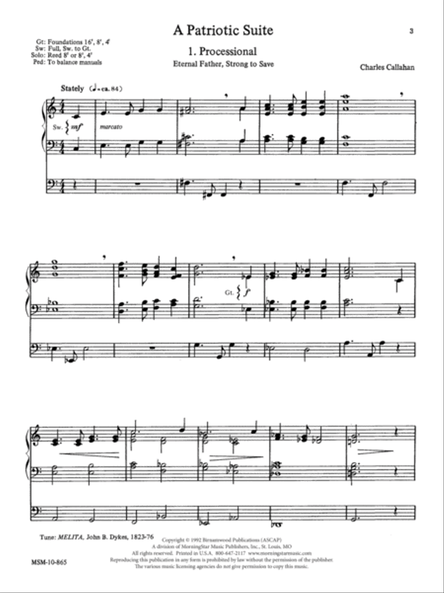 A Patriotic Suite A Patriotic Suite Organ scores gallery preview page 1
