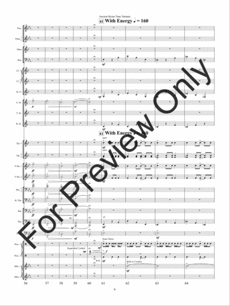 Ancient Hymn Tune Variants (Score) Concert Band scores gallery preview page 9