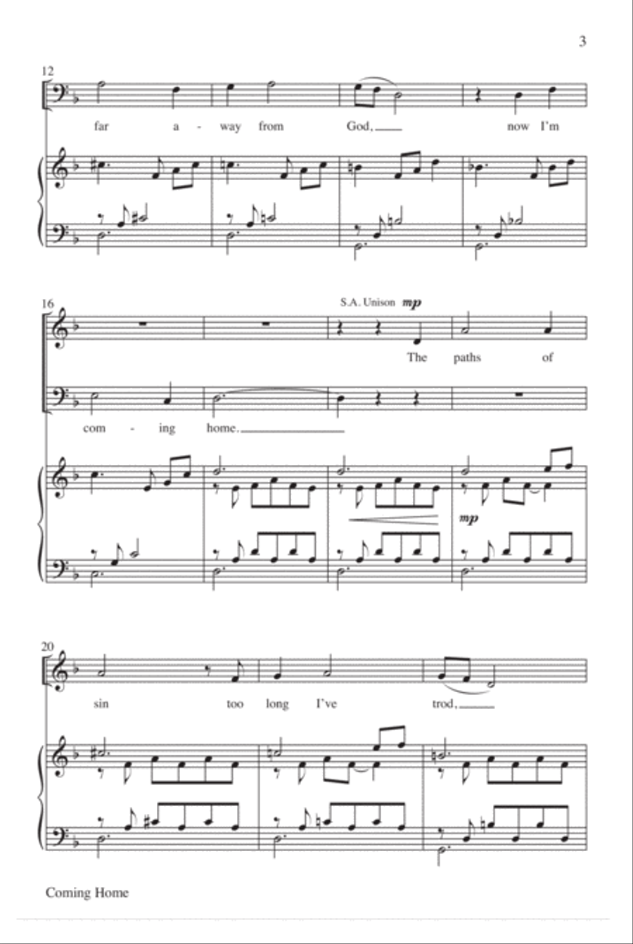 Coming Home Coming Home 4-Part scores gallery preview page 4