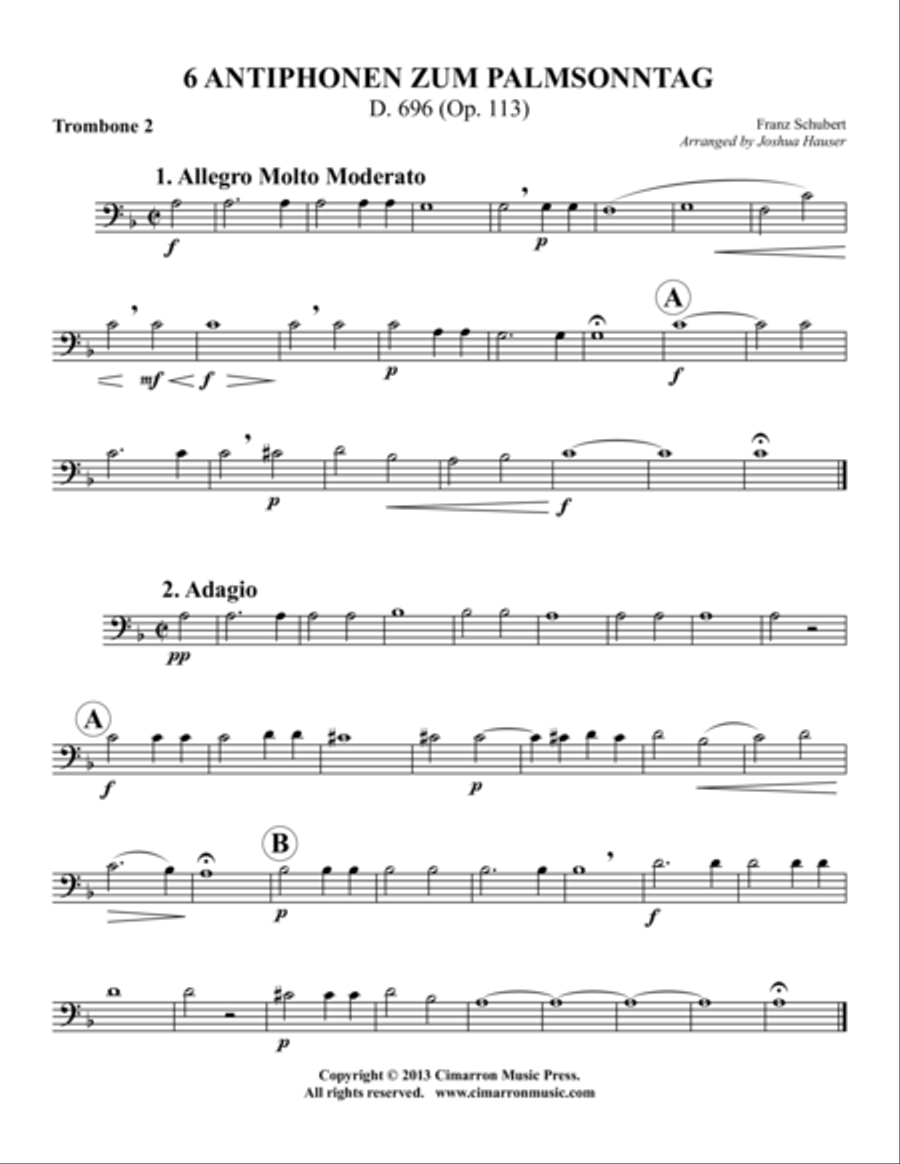 6 Antiphonen zum palmsonntag Trombone Quartet scores gallery preview page 6