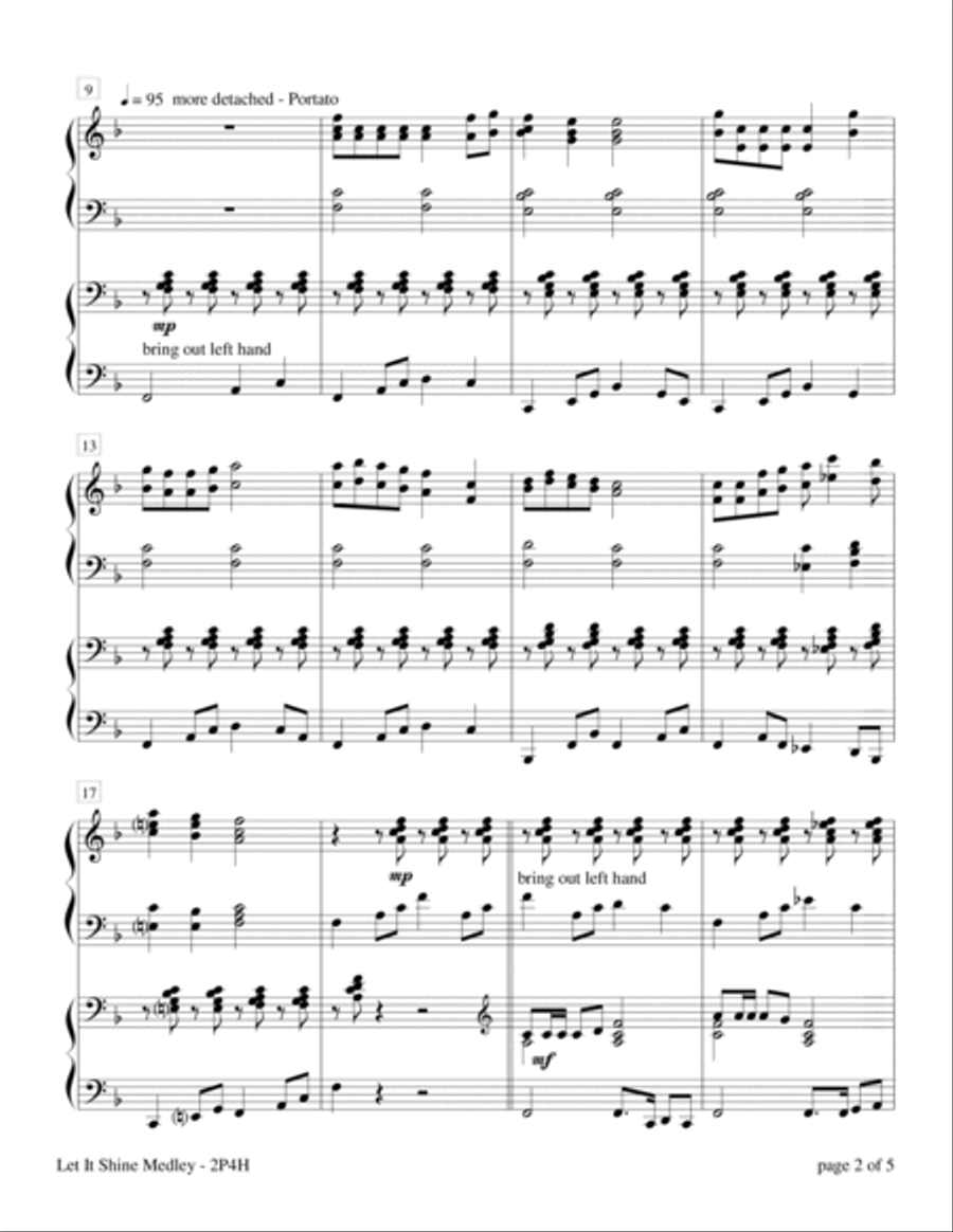 Let It Shine Medley (2 Pianos, 4 Hands) 2 Pianos, 4-Hands scores gallery preview page 5