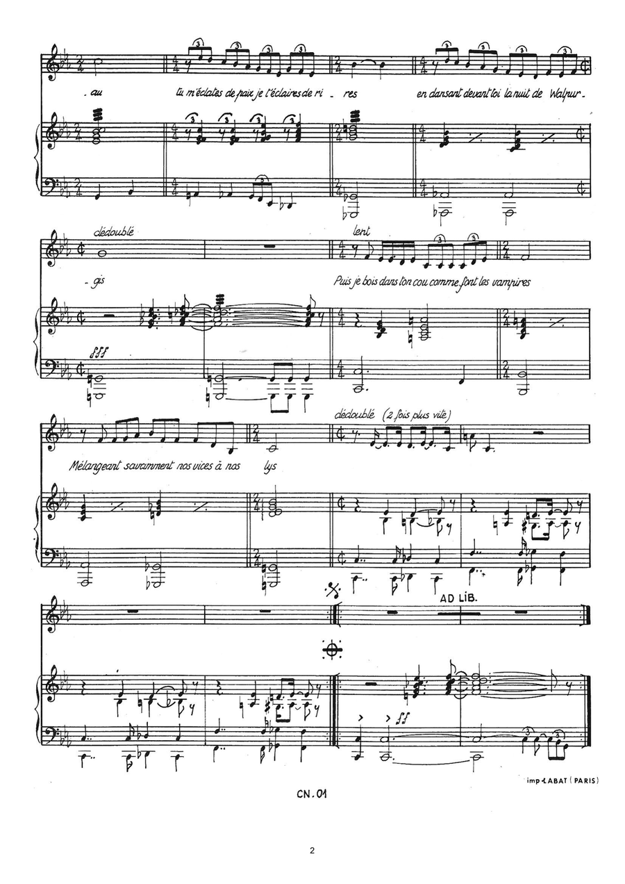 Arme D'amour Piano, Vocal scores gallery preview page 2