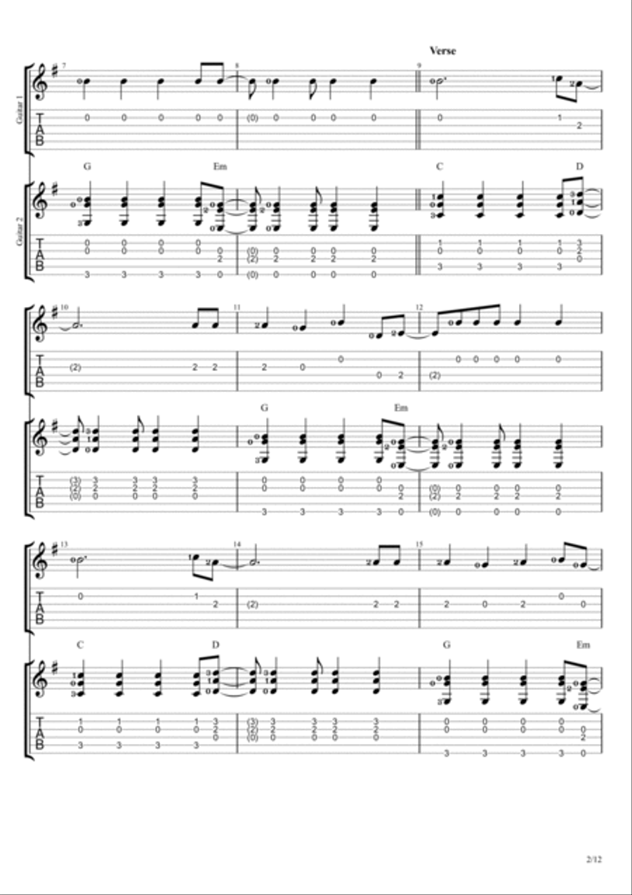 Viva La Vida Guitar scores gallery preview page 2