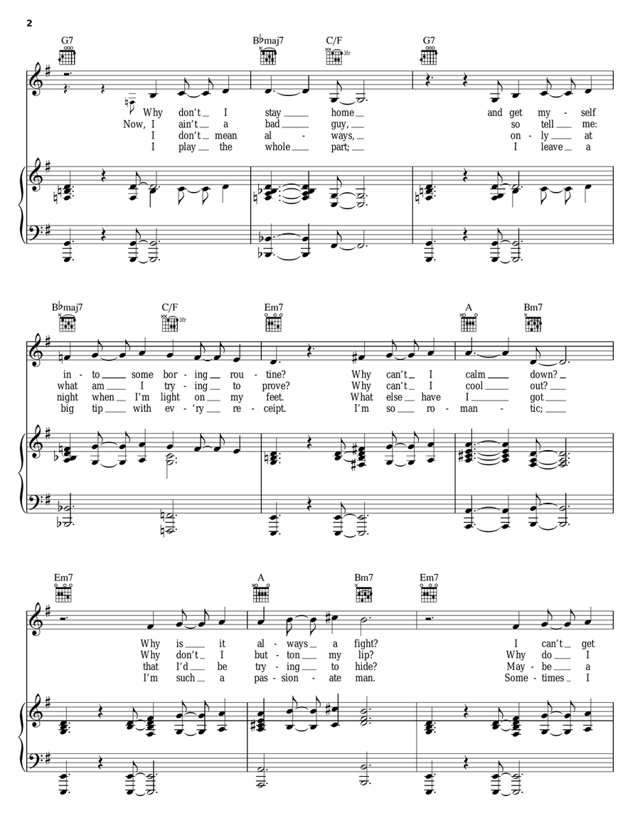 Big Man On Mulberry Street Piano, Vocal, Guitar scores gallery preview page 2