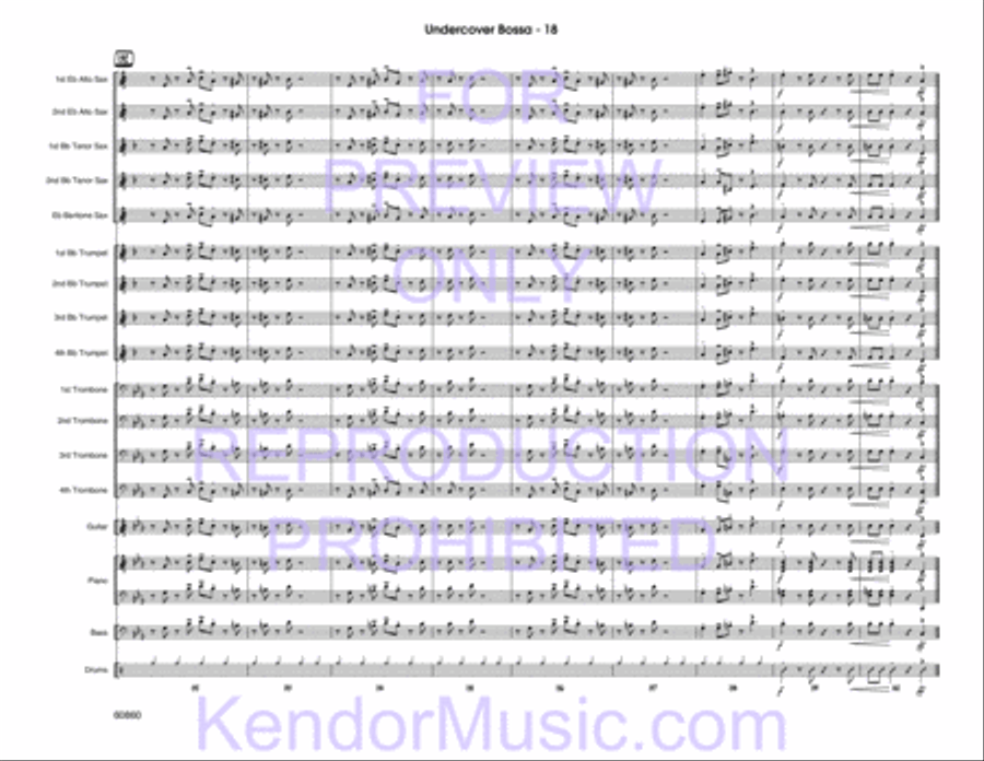 Undercover Bossa (Full Score) Jazz Ensemble scores gallery preview page 19