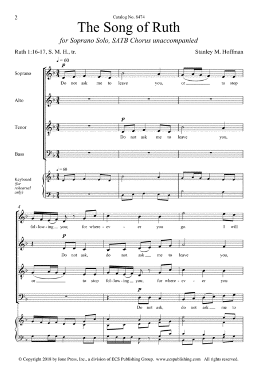 The Song of Ruth The Song of Ruth 4-Part scores gallery preview page 2
