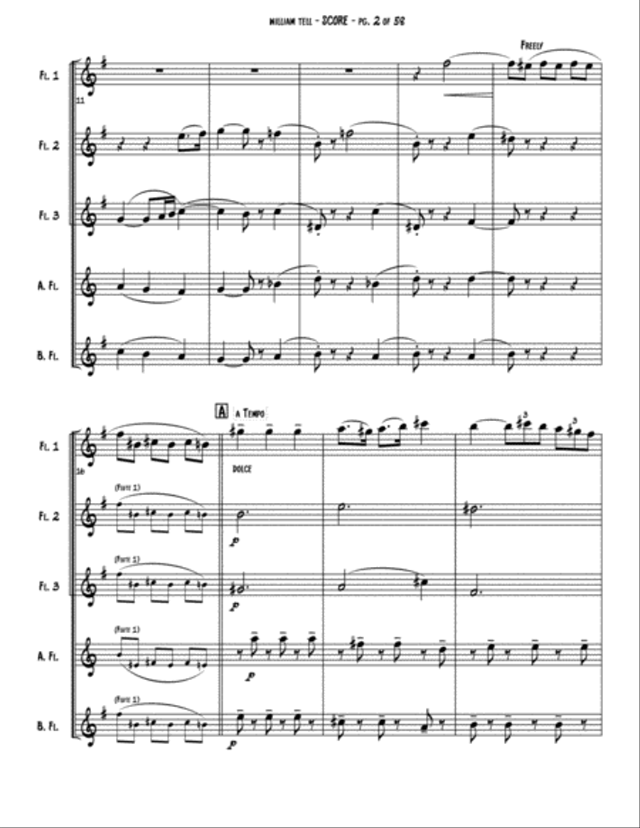 William Tell Overture Woodwind Ensemble scores gallery preview page 3