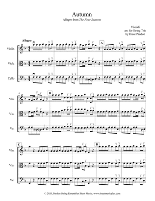 Vivaldi Autumn (Allegro) for String Trio