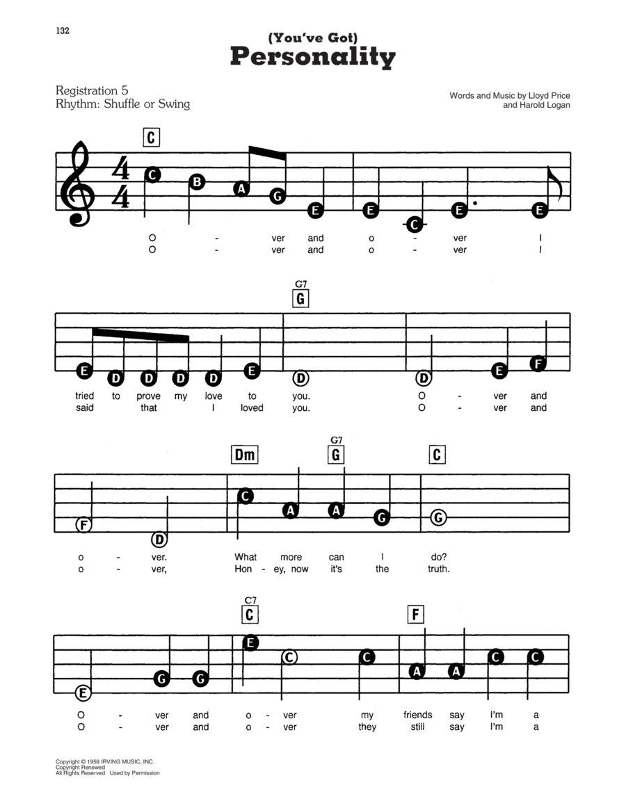 (You've Got) Personality Electronic Keyboard scores gallery preview page 1