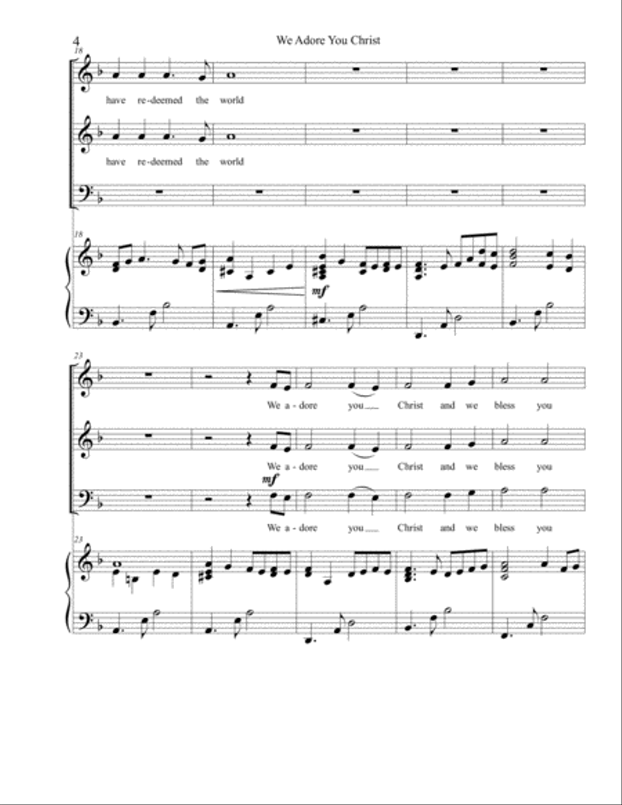 We Adore you Christ 3-Part scores gallery preview page 4