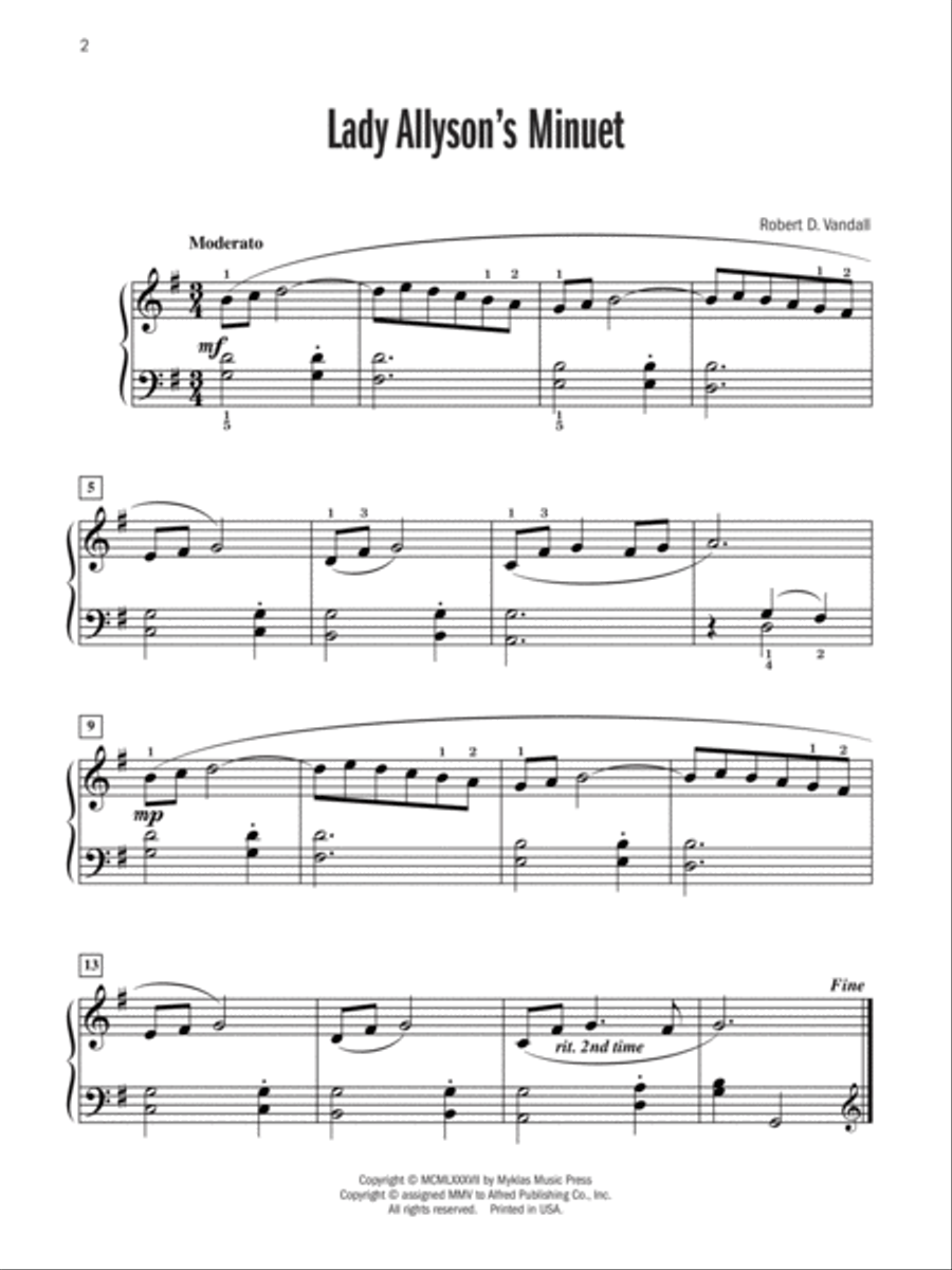 Lady Allyson's Minuet Lady Allyson's Minuet Piano Method scores gallery preview page 2