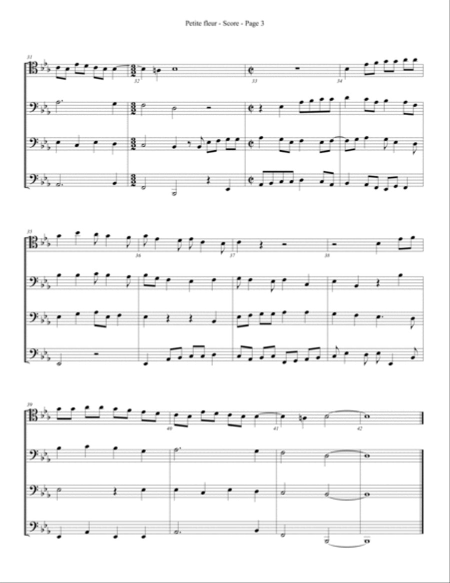 Petite Fleur for Trombone or Low Brass Quartet image number null
