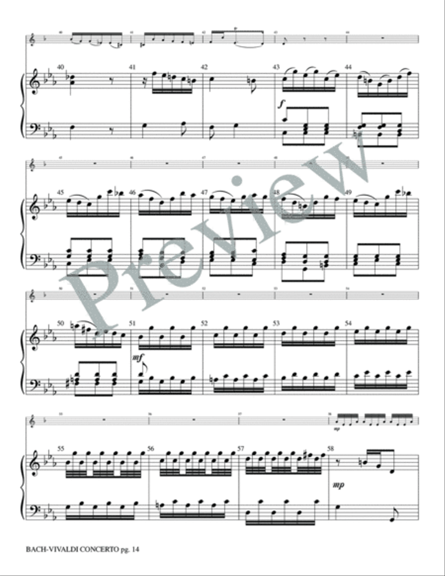 Bach-Vivaldi Concerto BWV 972 and RV230 Small Ensemble scores gallery preview page 15