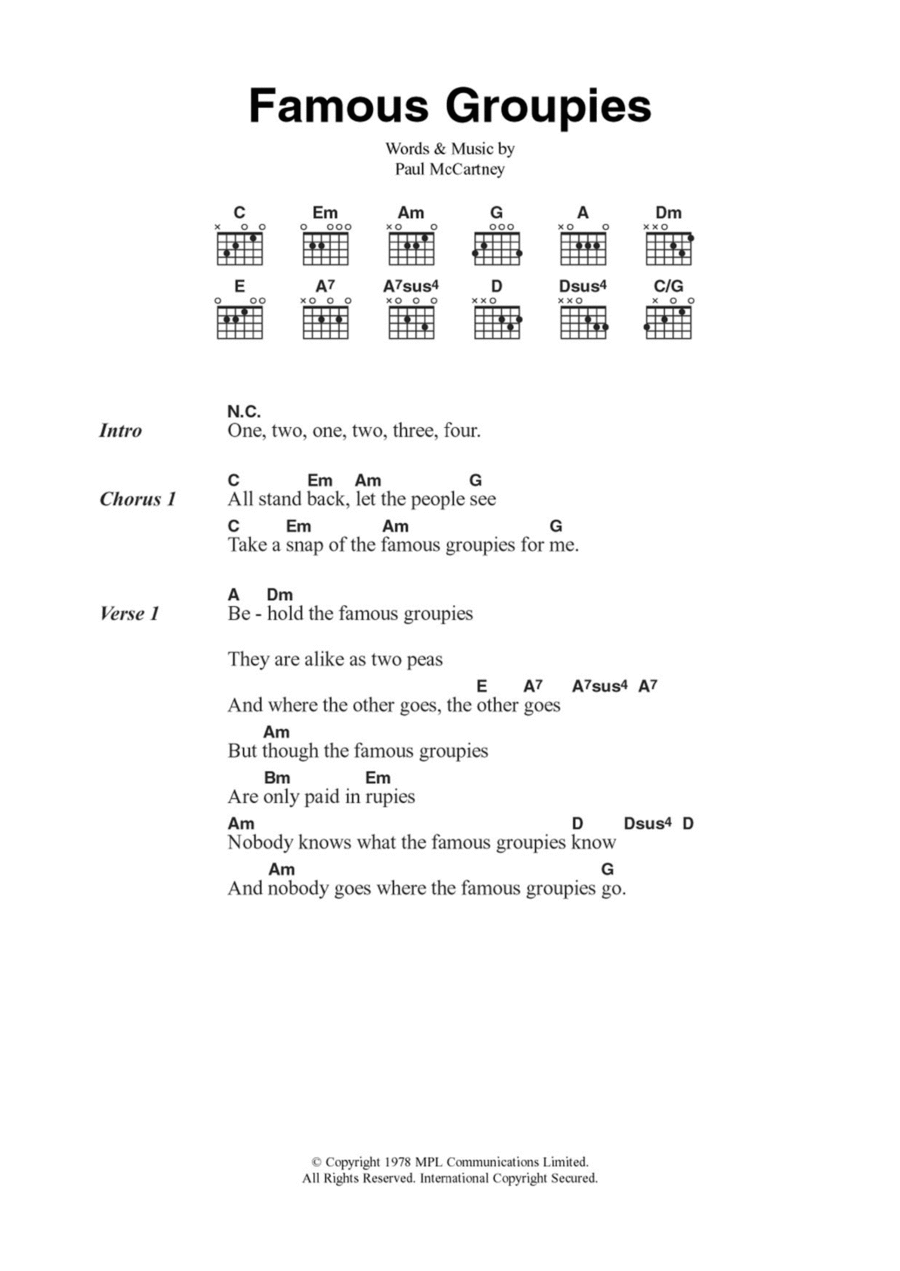 Famous Groupies Acoustic Guitar scores gallery preview page 1