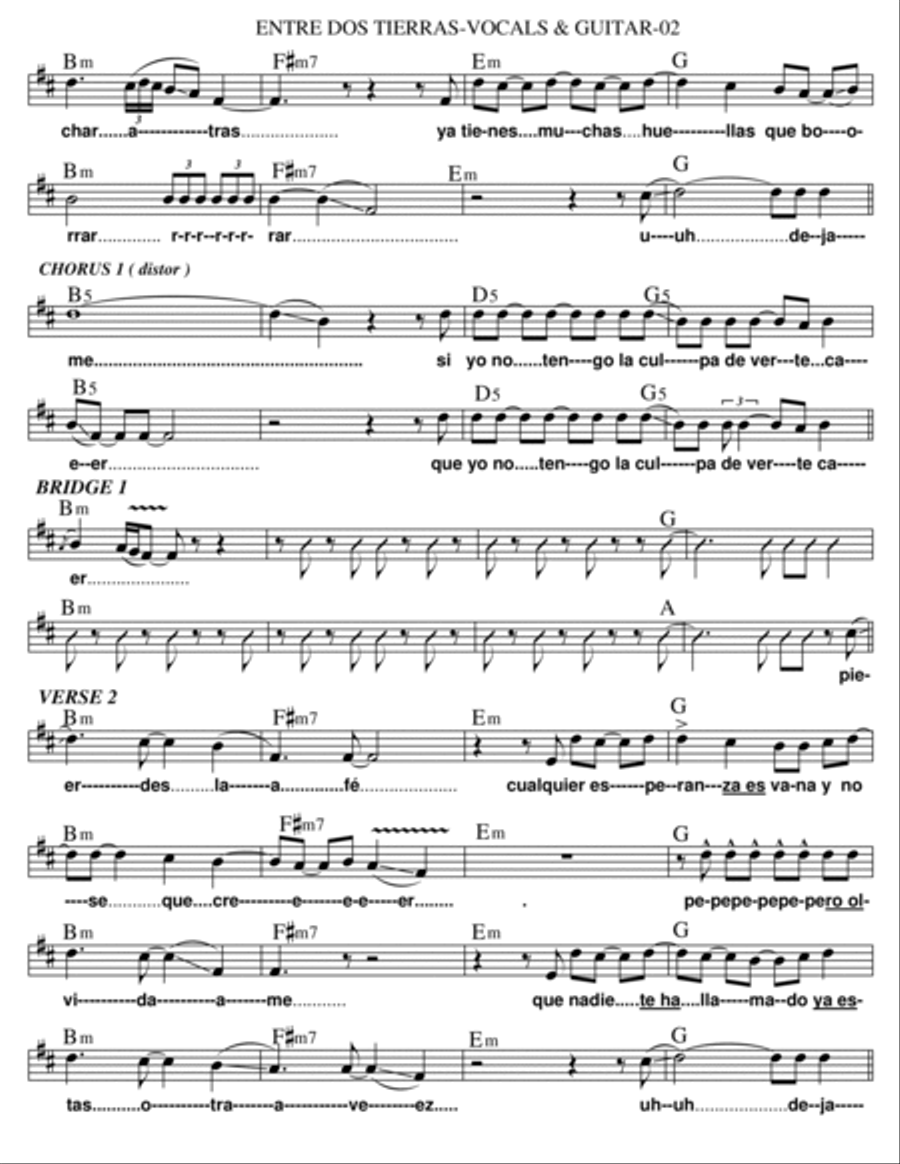 Entre Dos Tierras Guitar scores gallery preview page 2