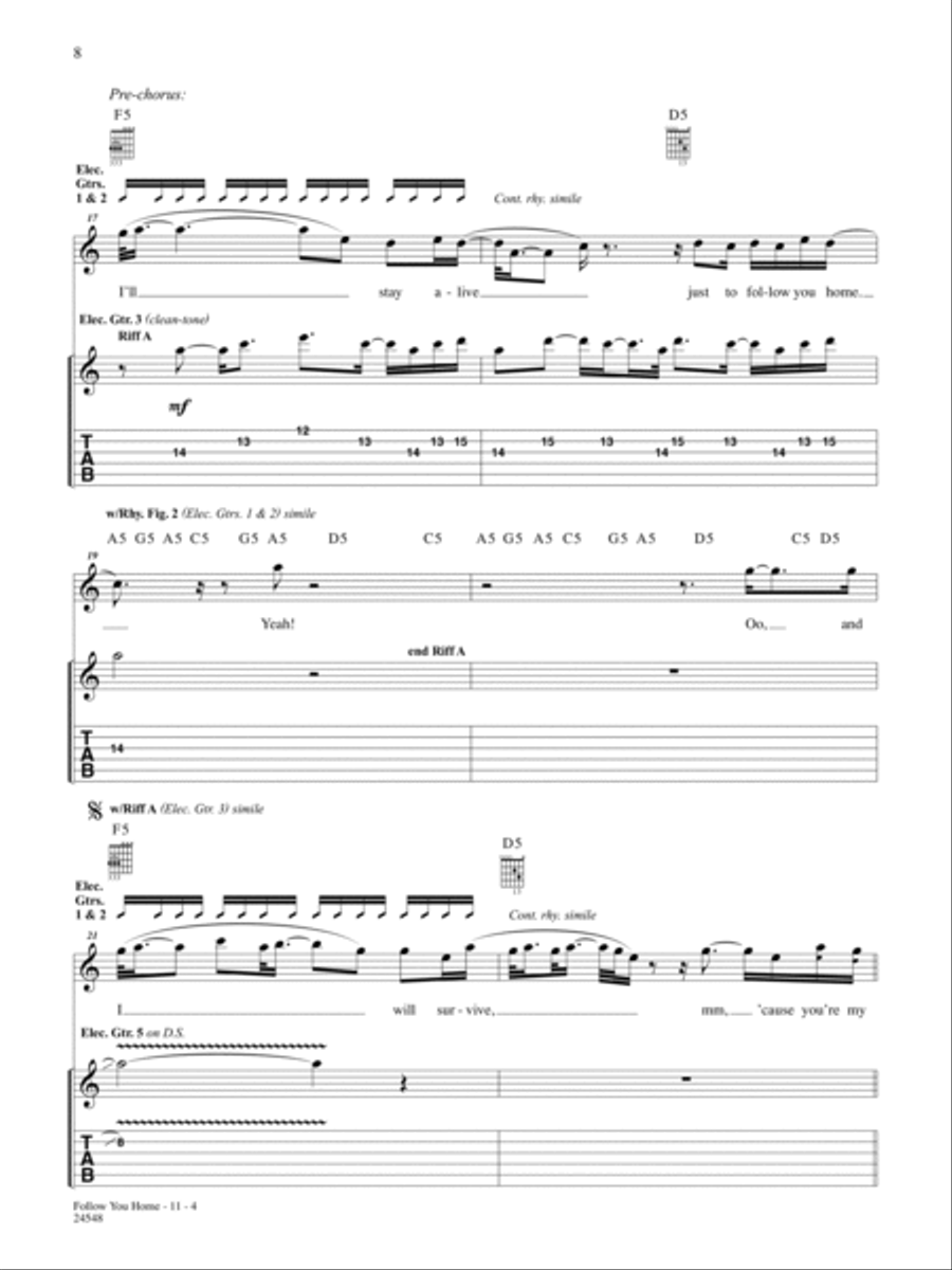 Follow You Home Guitar Tablature scores gallery preview page 4