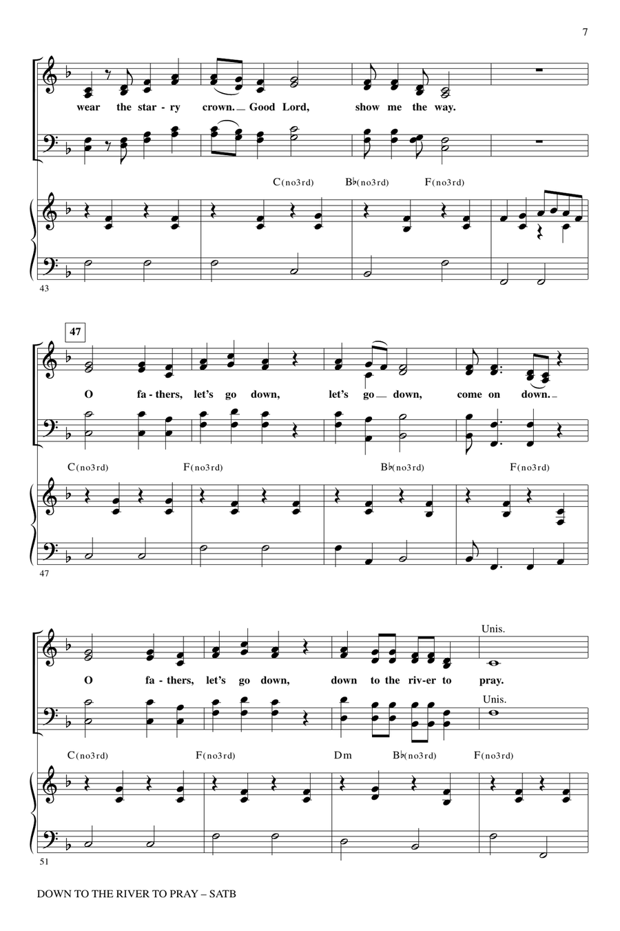 Down To The River To Pray 4-Part scores gallery preview page 5