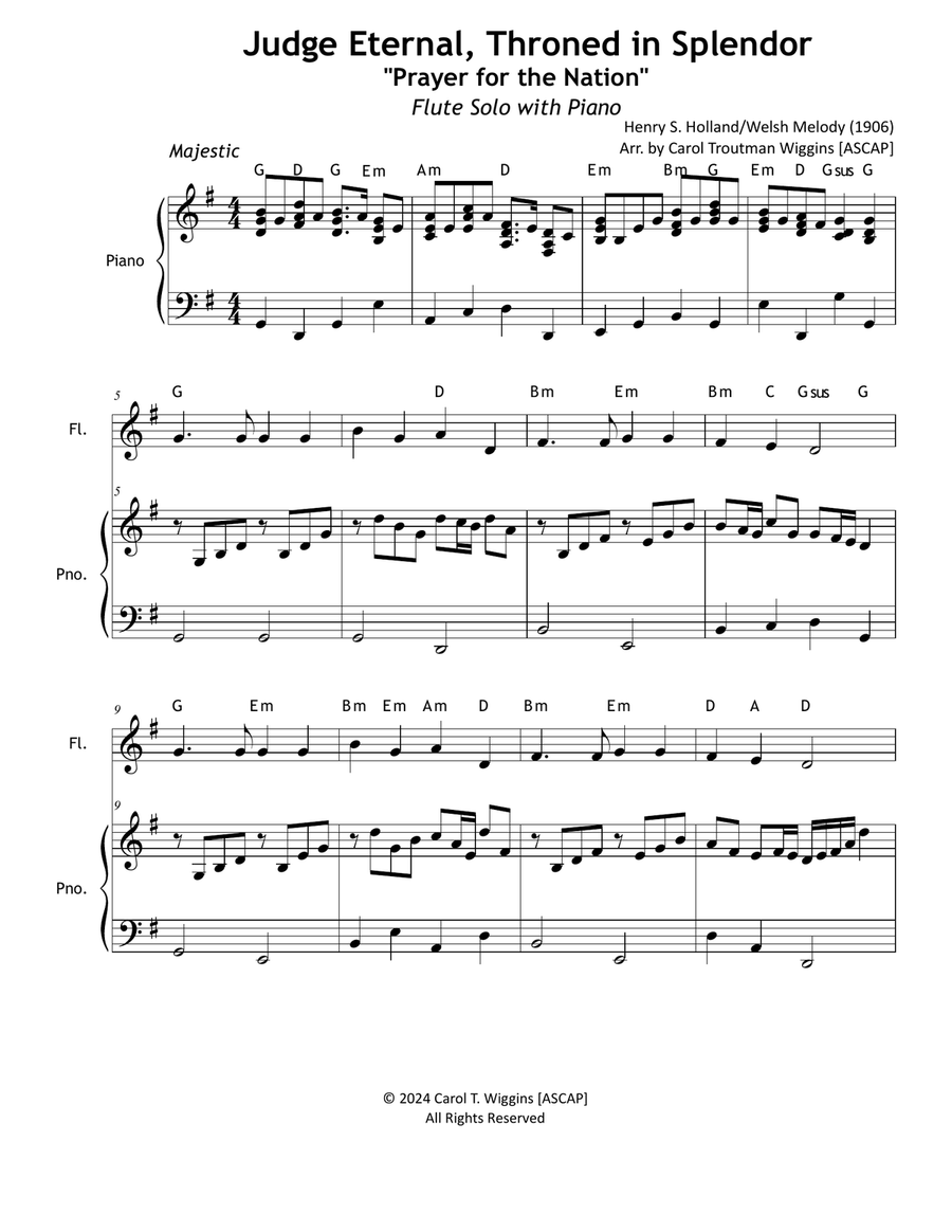 Judge Eternal, Throned in Splendor (Flute & Piano) Flute scores gallery preview page 1