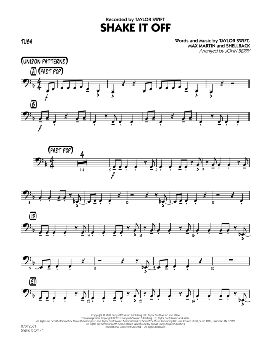 Shake It Off - Tuba Tuba scores gallery preview page 1