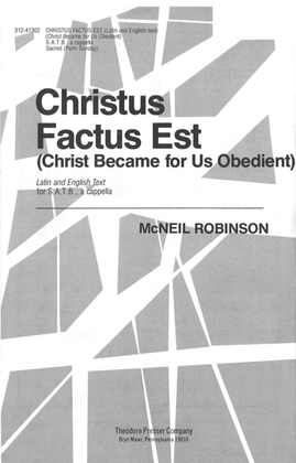 Book cover for Christus Factus Est
