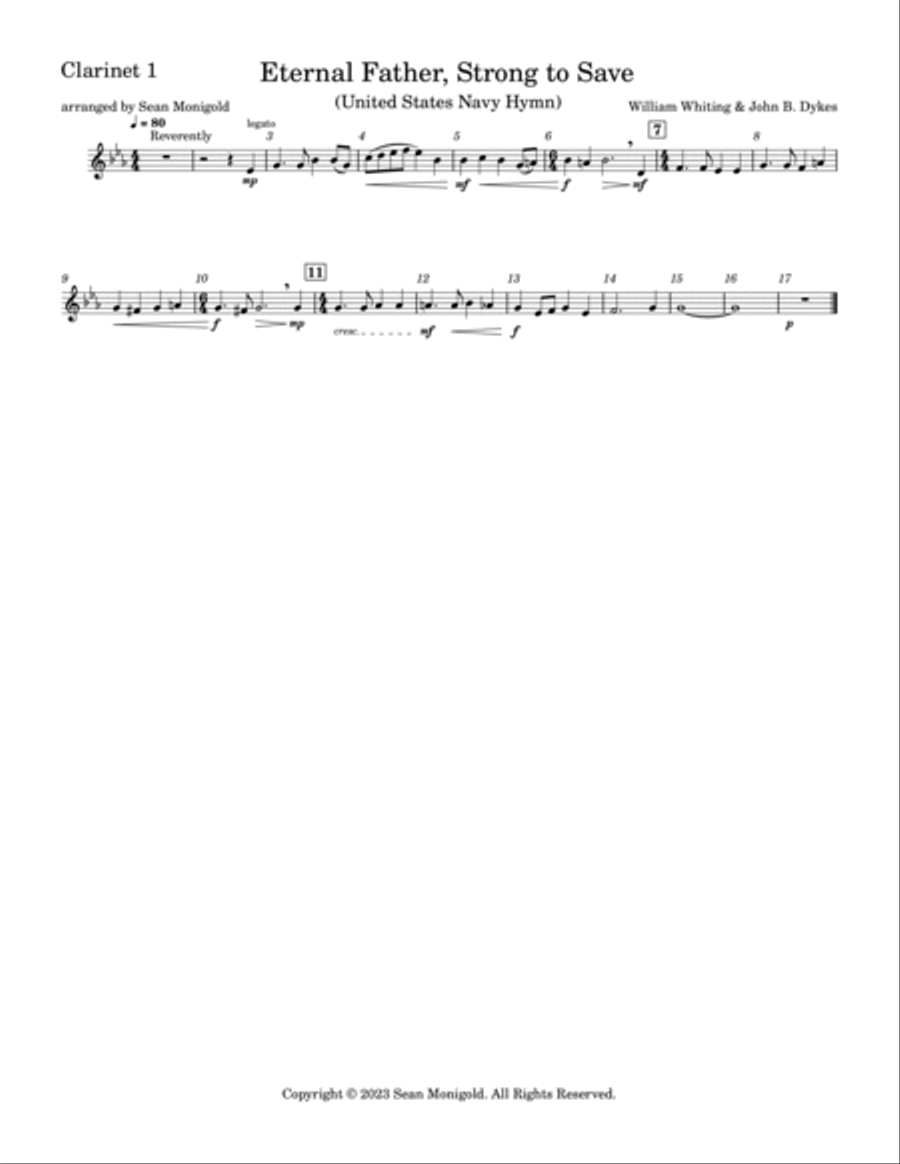 Eternal Father, Strong To Save (United States Navy Hymn) Marching Band scores gallery preview page 6